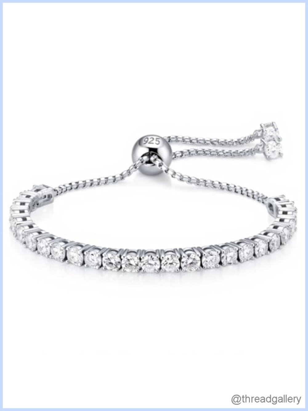 Moissanite Tennis Bracelet 925 Sterling Silver 18K Gold Plated Adjustable